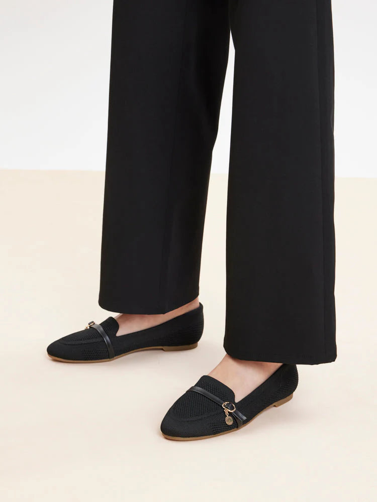 PAZZION, Annabelle Flyknit Loafers, Black