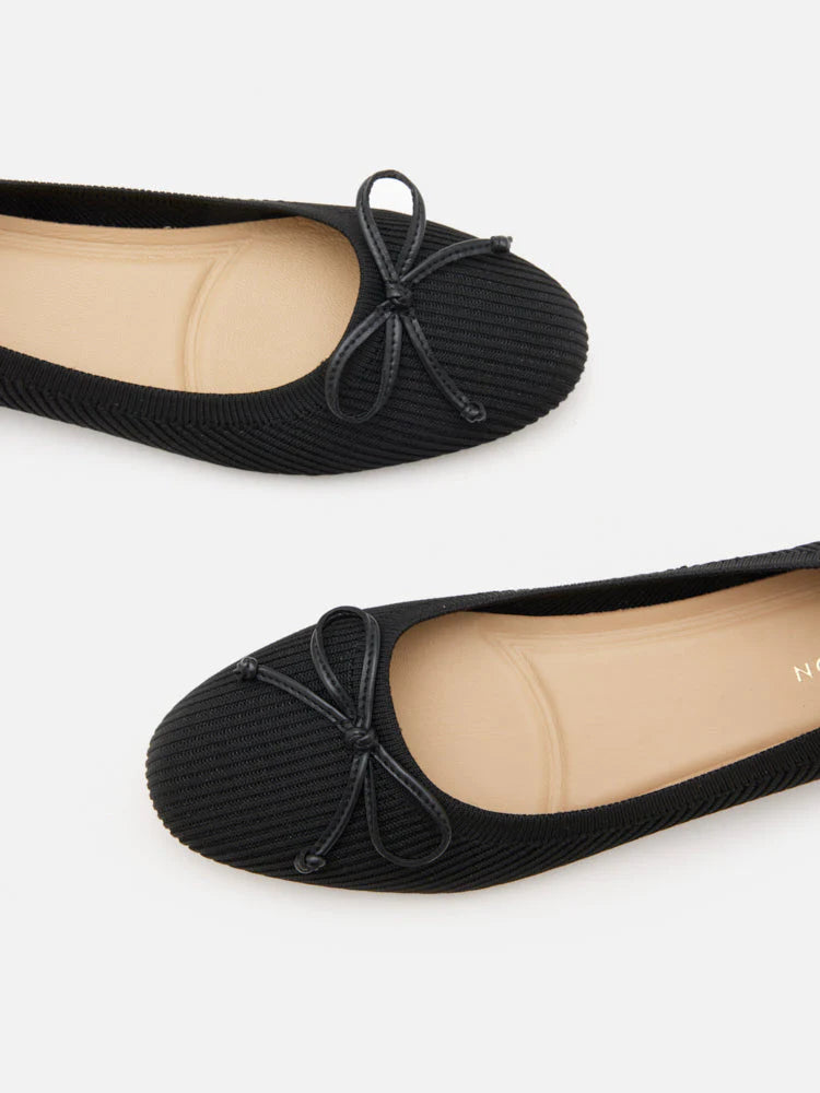 PAZZION, Cerese Flyknit Bow Ballet Flats, Black
