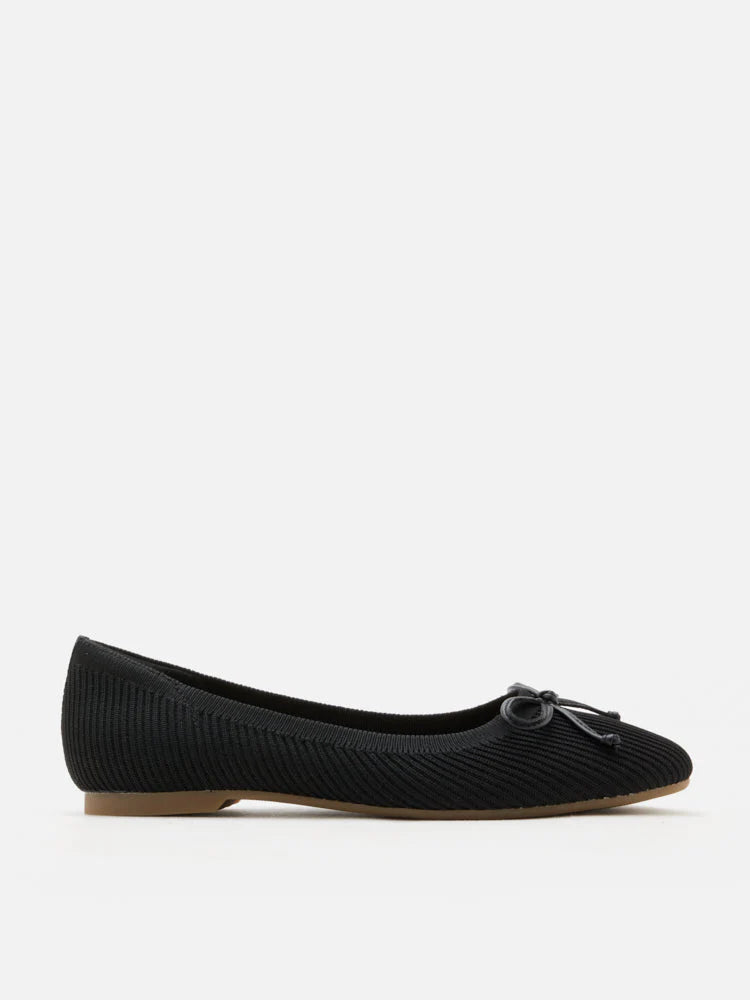PAZZION, Cerese Flyknit Bow Ballet Flats, Black