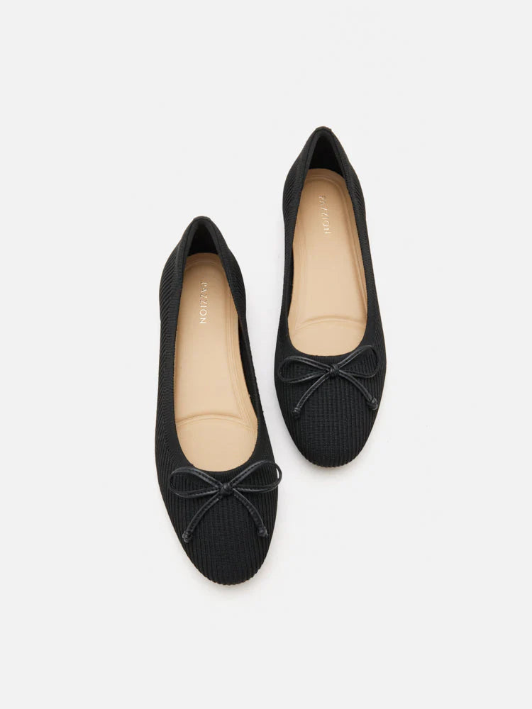 PAZZION, Cerese Flyknit Bow Ballet Flats, Black
