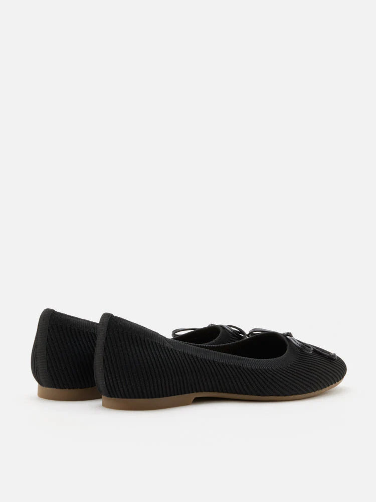 PAZZION, Cerese Flyknit Bow Ballet Flats, Black
