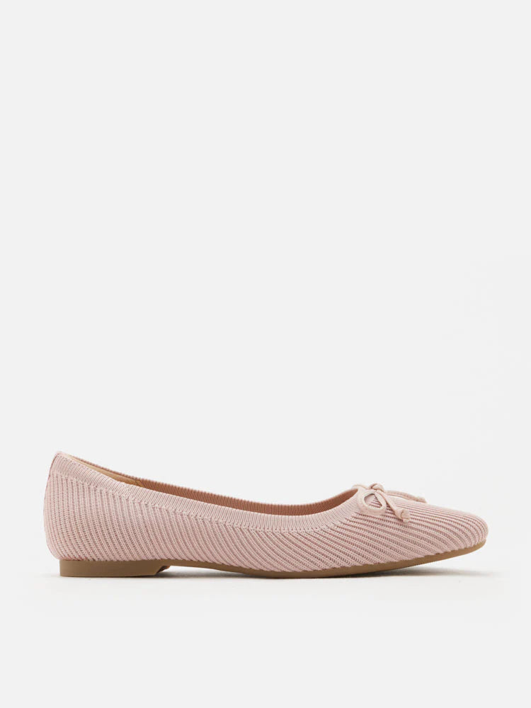 PAZZION, Cerese Flyknit Bow Ballet Flats, Pink