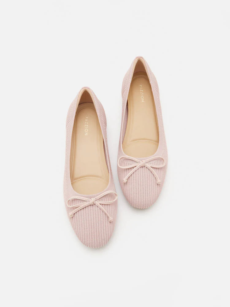 PAZZION, Cerese Flyknit Bow Ballet Flats, Pink
