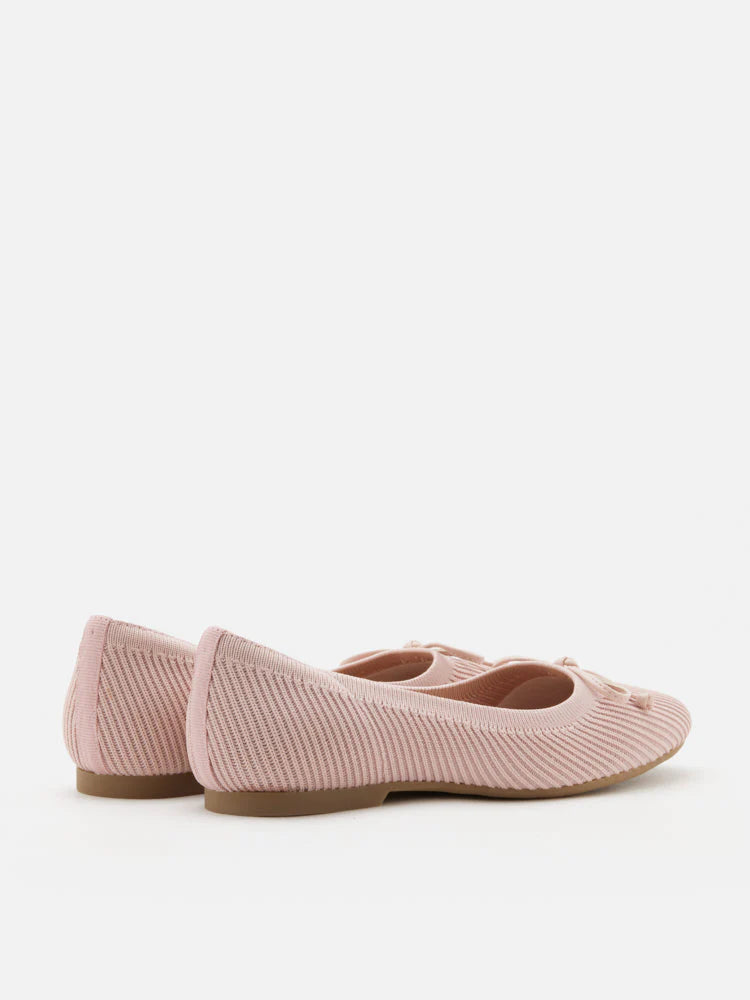 PAZZION, Cerese Flyknit Bow Ballet Flats, Pink