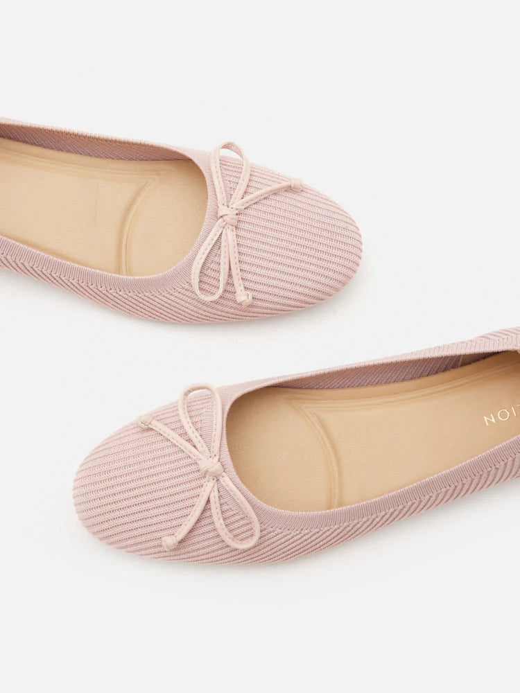 PAZZION, Cerese Flyknit Bow Ballet Flats, Pink