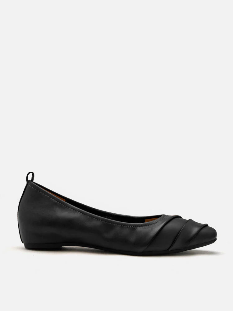 PAZZION, Elie Ruched Padded Flats, Black