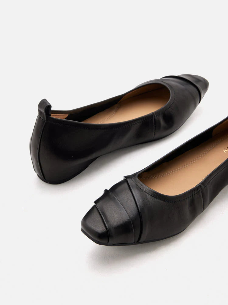 PAZZION, Elie Ruched Padded Flats, Black