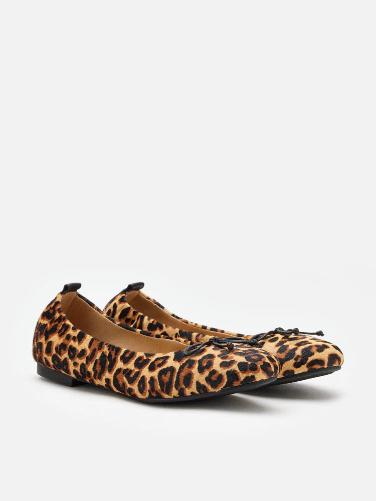 PAZZION, Epona Pony Hair Bow Ballerinas, Almond