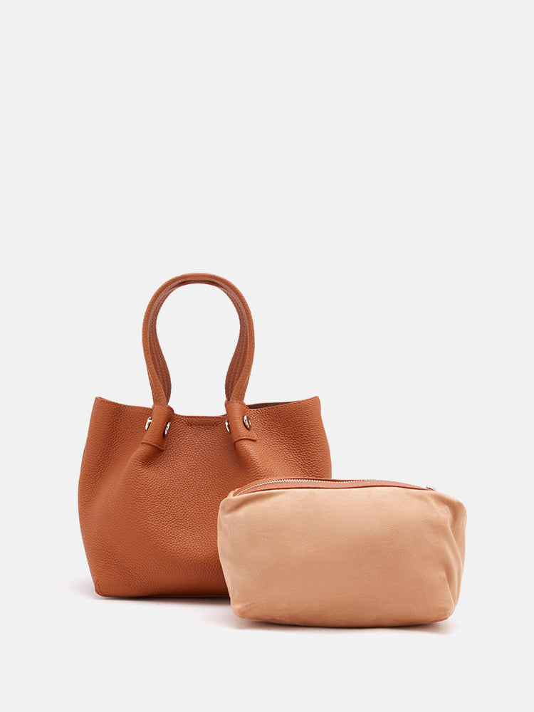 PAZZION, Jil Top Handle Bag, Brown