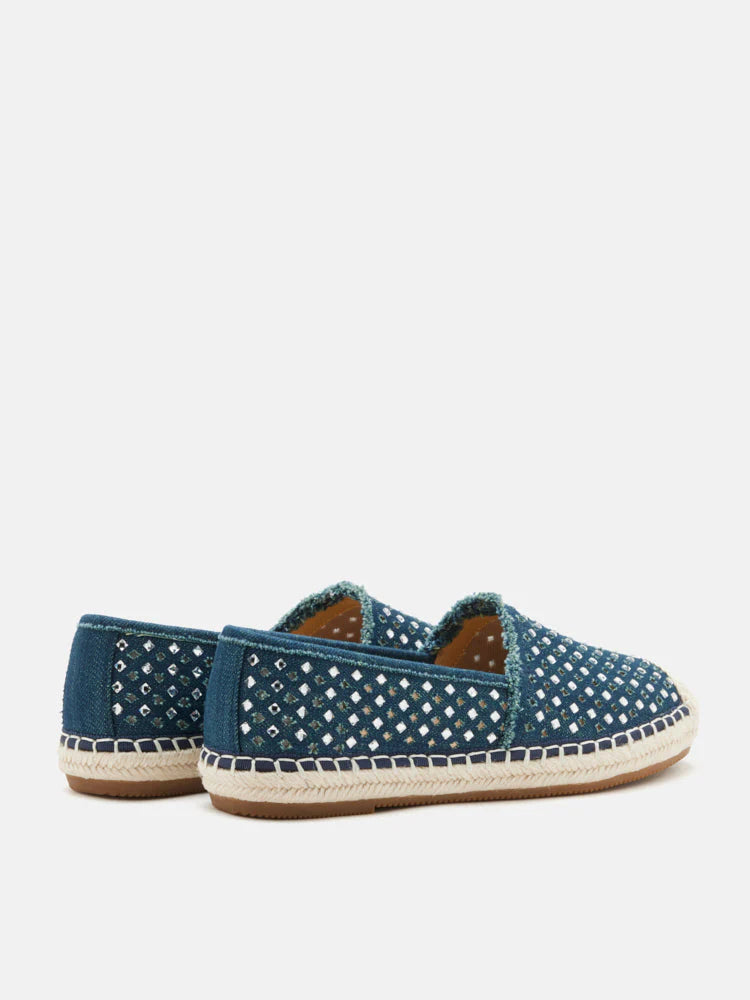 PAZZION, Lela Crystal Studded Espadrilles, Darkblue