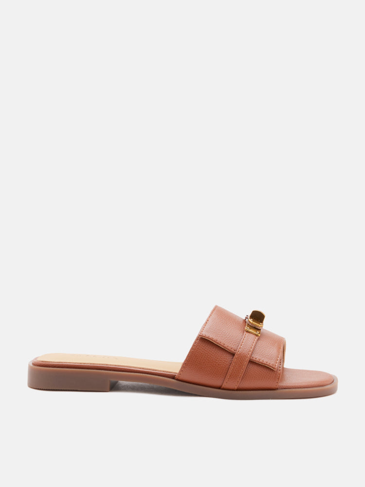 PAZZION, Lexley.O Twist Lock Accent Slides, Brown
