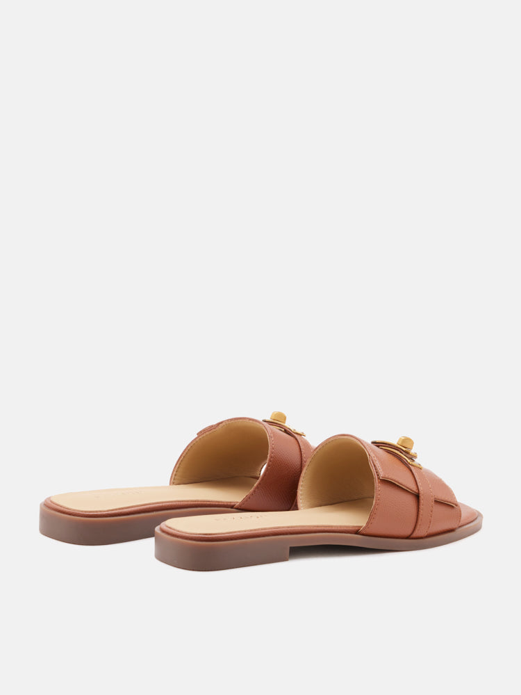 PAZZION, Lexley.O Twist Lock Accent Slides, Brown