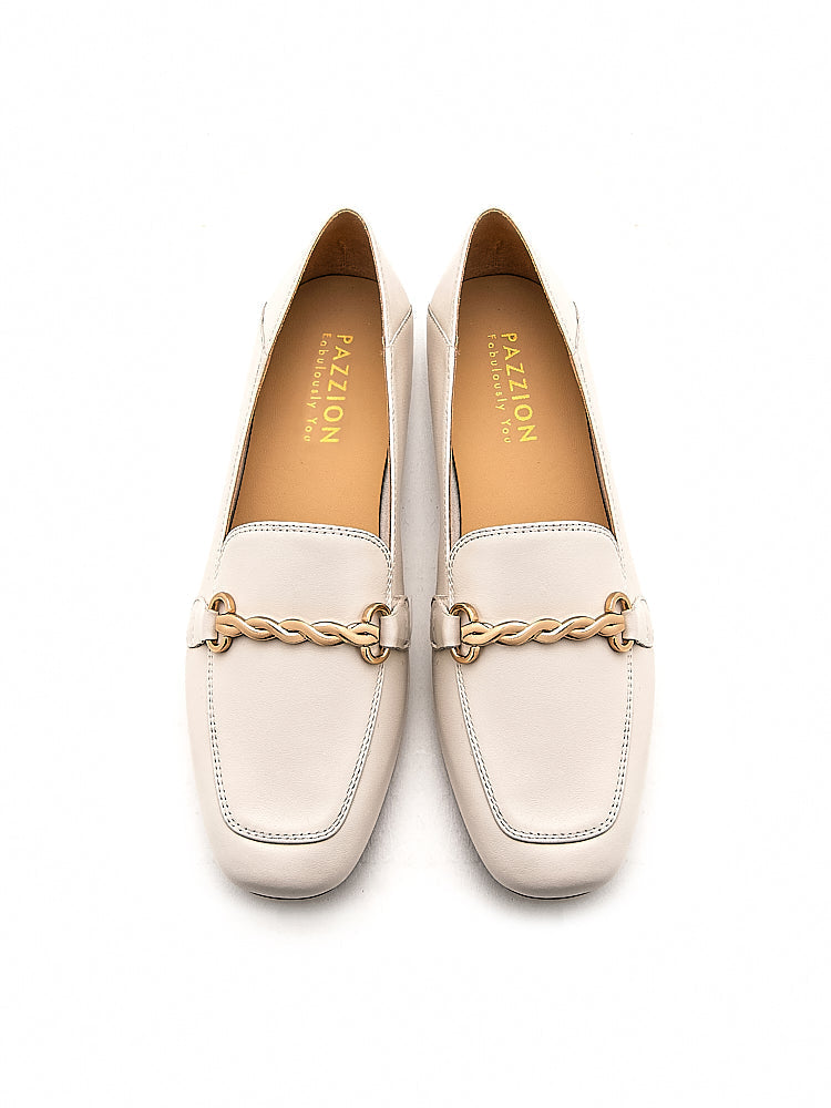 PAZZION, Lulu's lambskin loafers, Beige