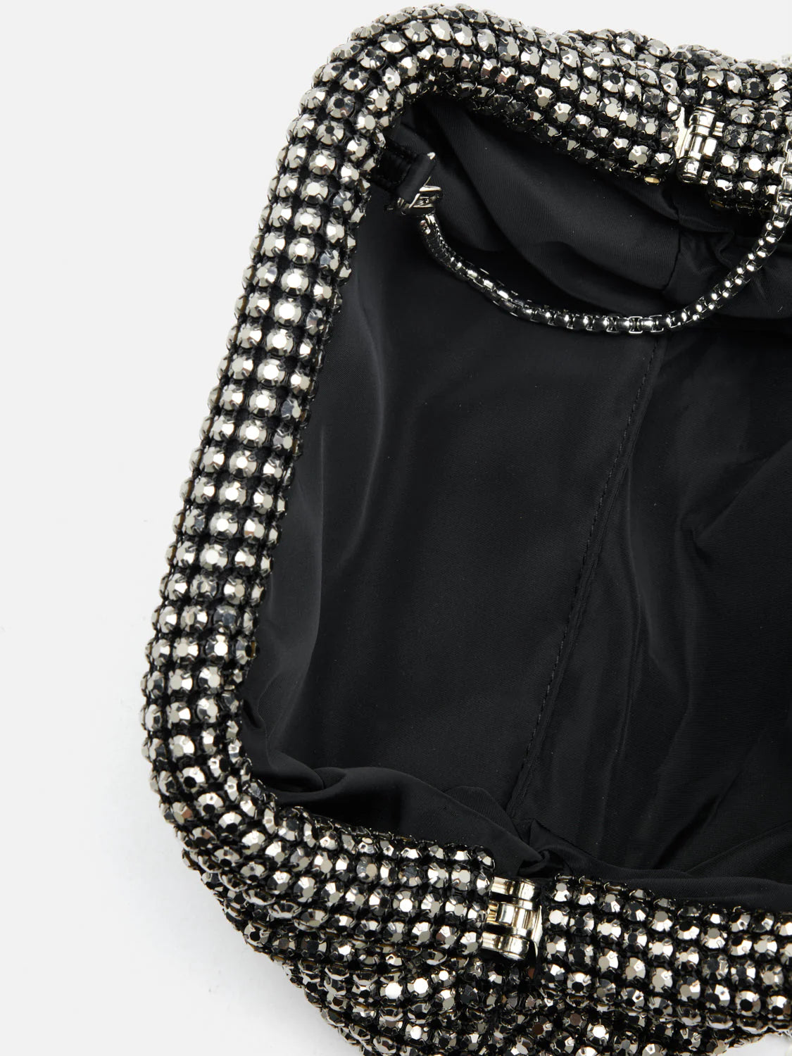 PAZZION, Lumina Diamante Embellished Clutch, Pewter