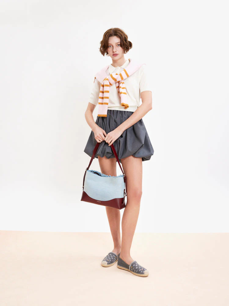 PAZZION, Maggie Monogram Frayed Espadrilles, Grey