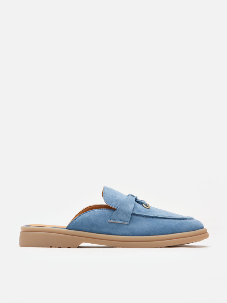 PAZZION, Mavis Suede Mules, Blue