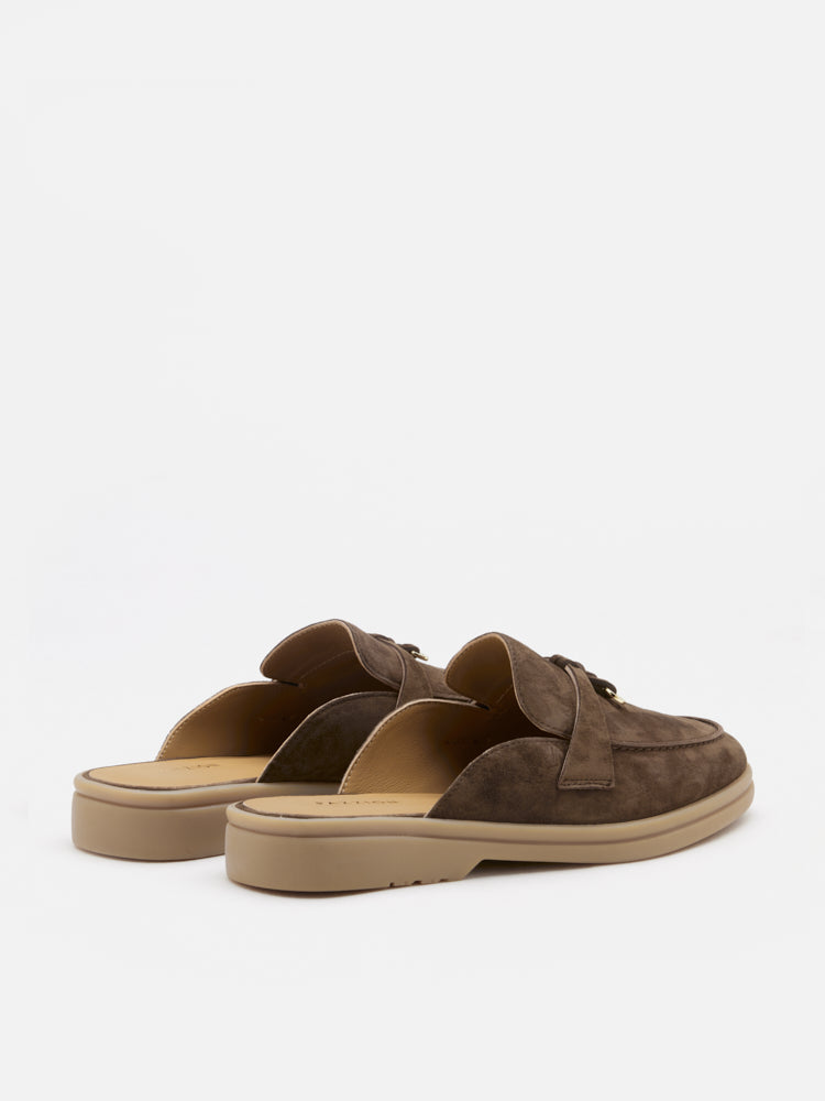 PAZZION, Mavis Suede Mules, Brown