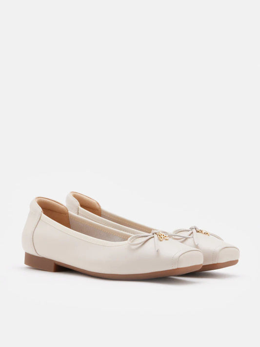 PAZZION, Moxie Square-Toe Ballet Flats, Beige