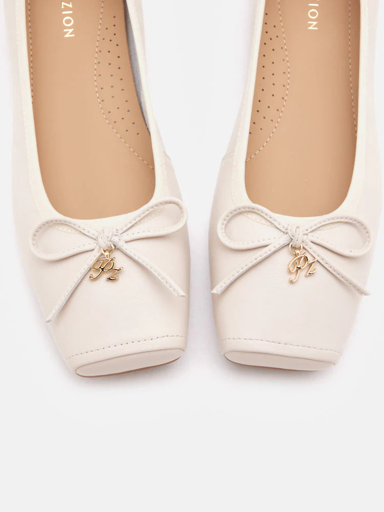 PAZZION, Moxie Square-Toe Ballet Flats, Beige