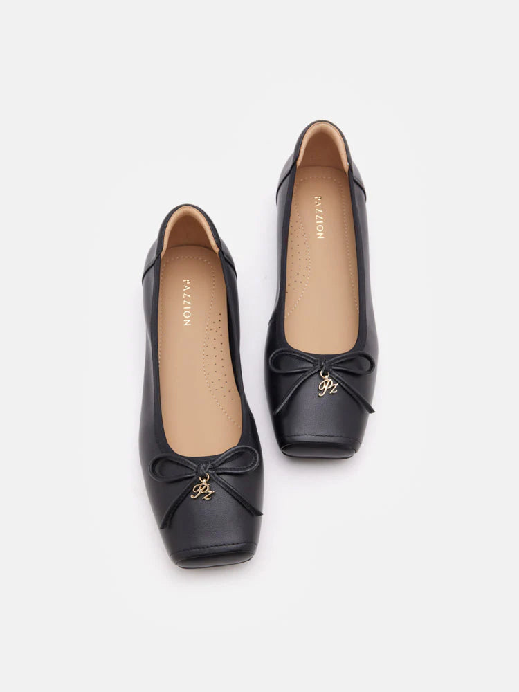 PAZZION, Moxie Square-Toe Ballet Flats, Black