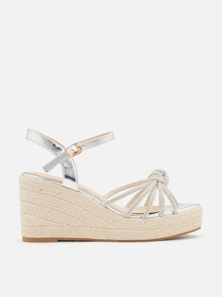 PAZZION, Olivier Crystal-Knot Wedges, Silver