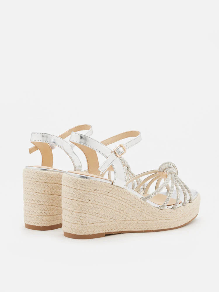 PAZZION, Olivier Crystal-Knot Wedges, Silver