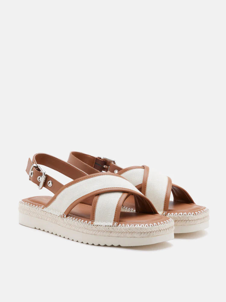 PAZZION, Riva Cross-Strap Espadrille Sandals, Brown