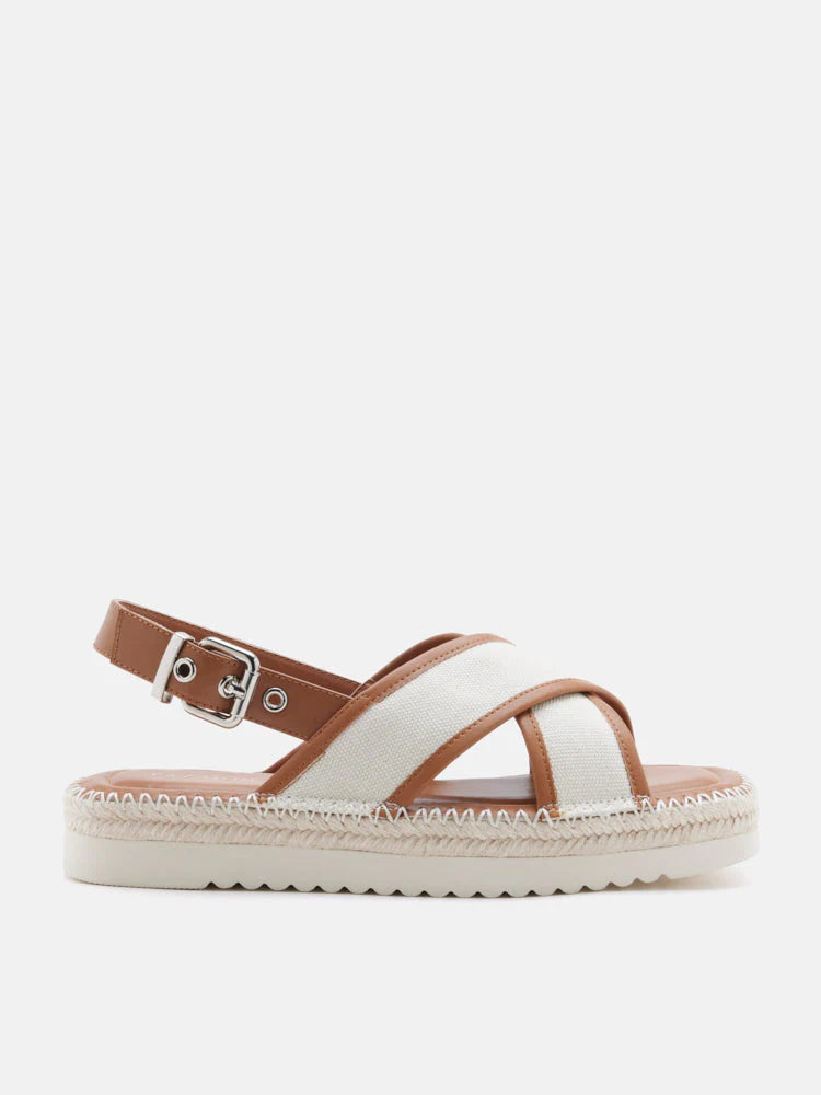 PAZZION, Riva Cross-Strap Espadrille Sandals, Brown