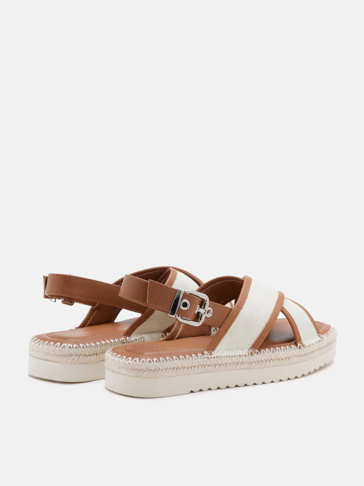 PAZZION, Riva Cross-Strap Espadrille Sandals, Brown