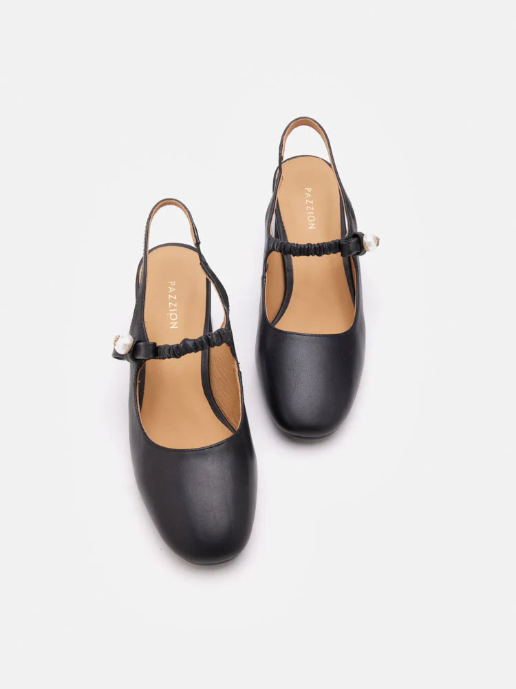 PAZZION, Vika Pearl Mary Jane Pumps, Black