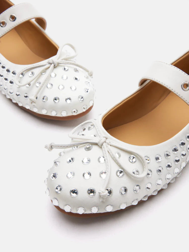 PAZZION, Wisteria Studded Buckled Mary Janes, Beige