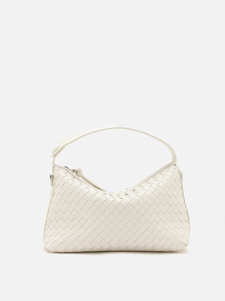PAZZION, Xyla Woven Leather Bag, White