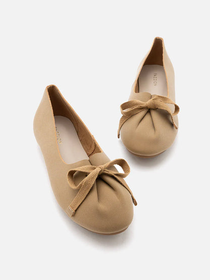 PAZZION, Adriana Tied Bow Moccasins, Camel