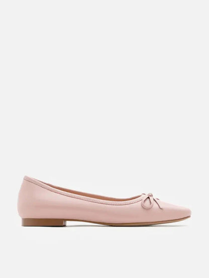 PAZZION, Alisa Square Toe Bow Flats, Pink