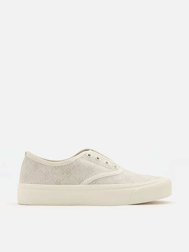 PAZZION, Alyna Unlaced Slip-On Sneakers, Beige