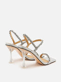 PAZZION, Amadea Strappy High Heels, Silver