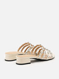 PAZZION, Amias Pearl Caged Low Heels, Beige