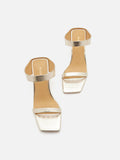 PAZZION, Annalise Metallic Heel Sandals, Gold