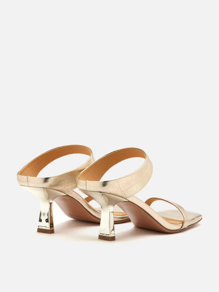 PAZZION, Annalise Metallic Heel Sandals, Gold