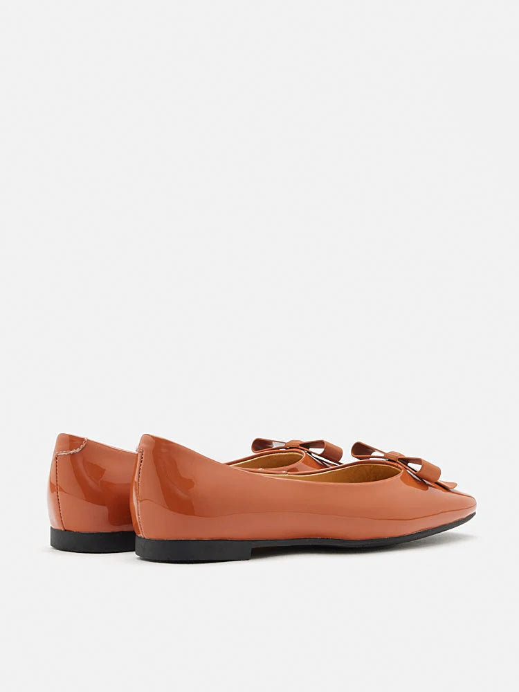 PAZZION, Ariel Ribbon Detailed Flats, Orange