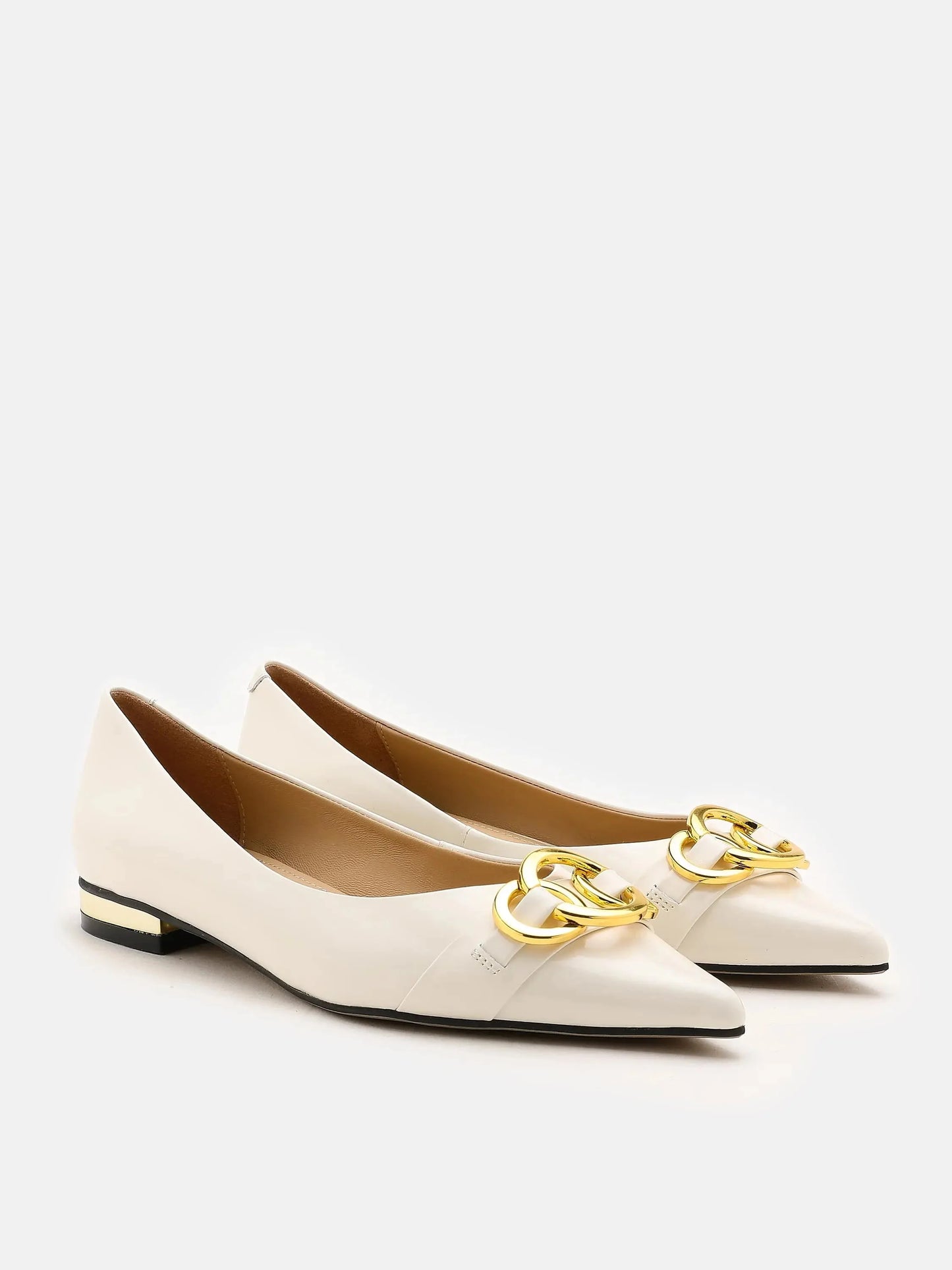 PAZZION, Ashland Pointed-Toe Ballet Flats, Beige