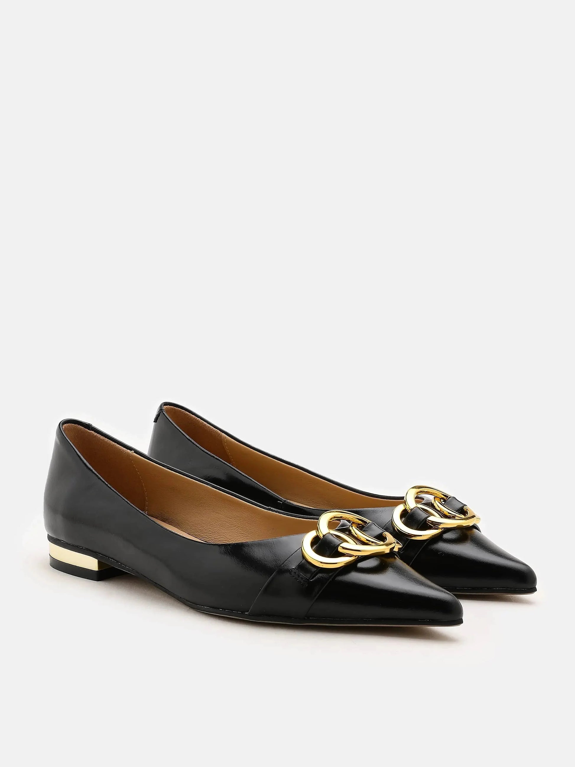 PAZZION, Ashland Pointed-Toe Ballet Flats, Black