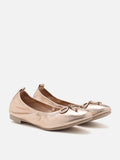 PAZZION, Avery Bow Covered Flats, Champagne