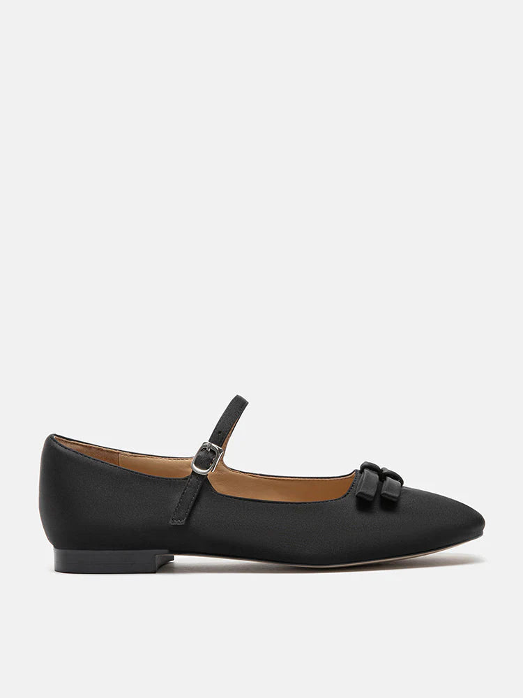 PAZZION, Aylin Silk Double Bow Mary Janes, Black