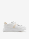 PAZZION, Bailey Accent Leather Sneakers, Almond
