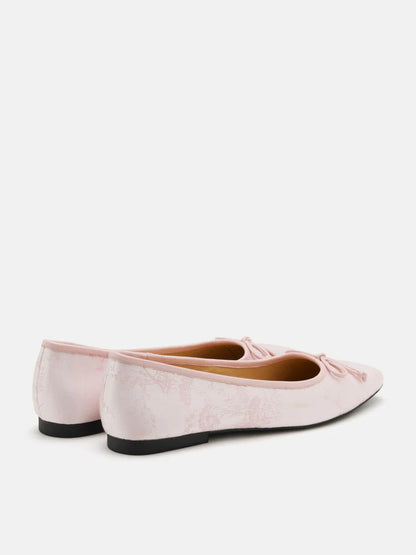 PAZZION, Beatrice Bow Embossed Flats, Pink