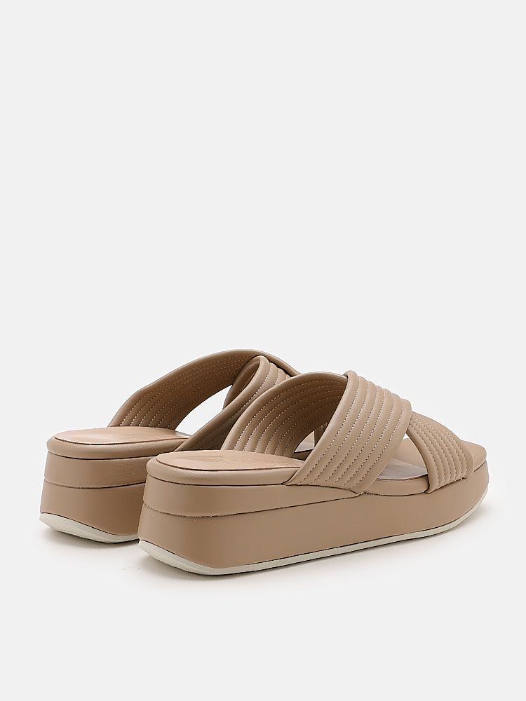 PAZZION, Belle Lined Square Toe Mules, Almond