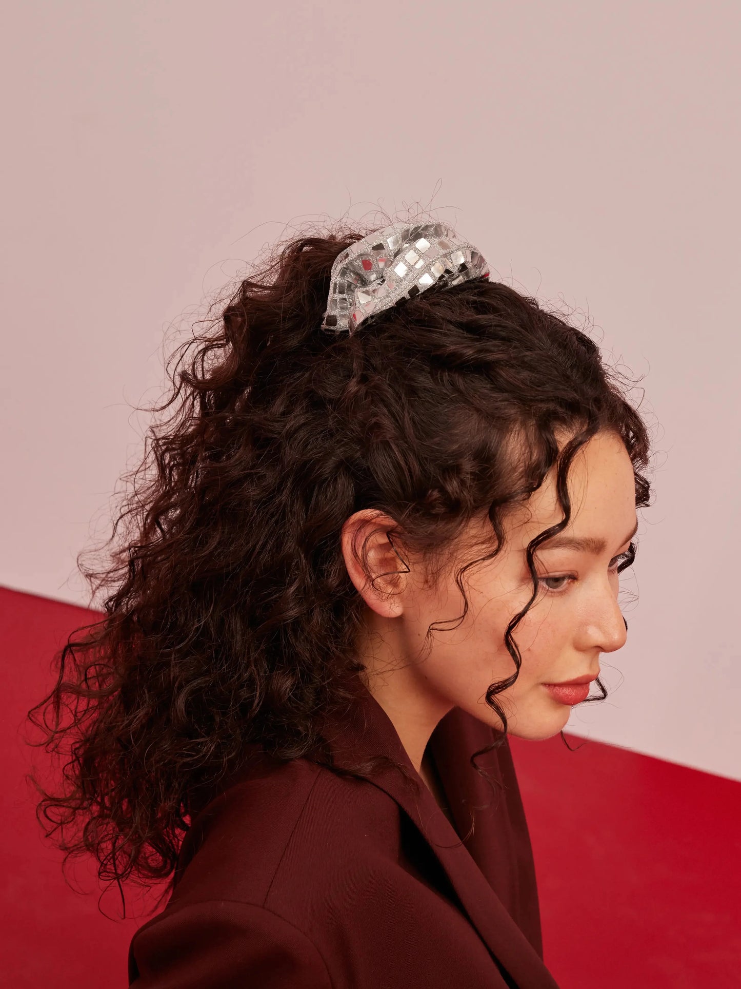 PAZZION, Beth Sequins Scrunchie, Silver