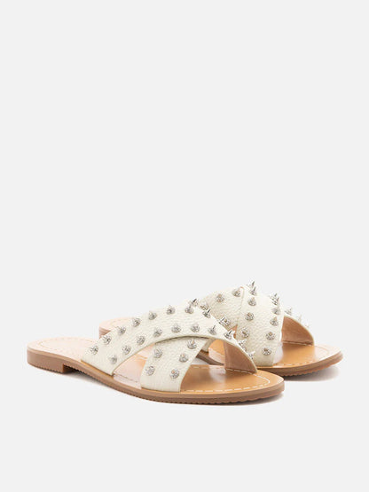 PAZZION, Beverly Casual Sandals, Beige