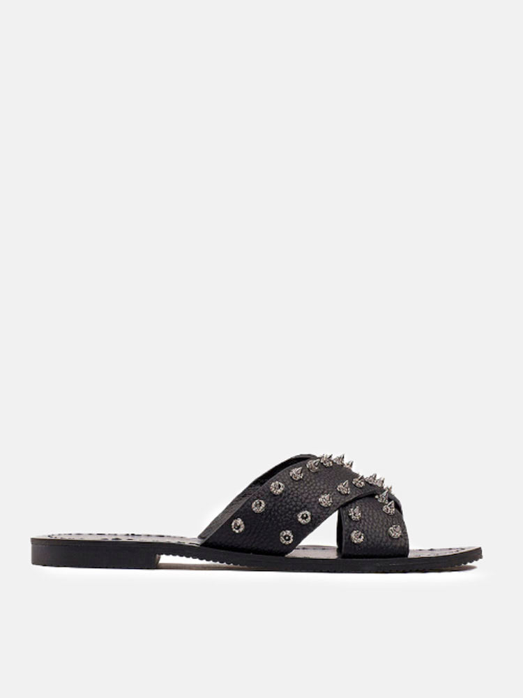 PAZZION, Beverly Casual Sandals, Black